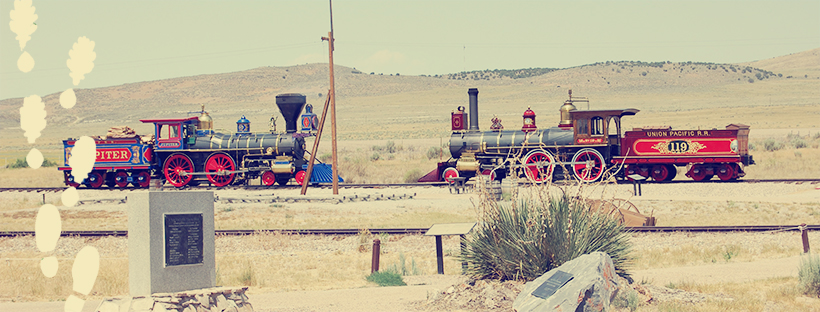 Two old trains facing each other